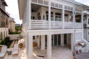 Rosemary Beach house outdoor lighting fixtures with elegant detail