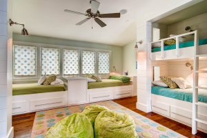 Rosemary Beach house girls bedroom with bunk beds