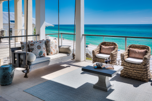 Inlet Beach house living room porch with couch swing