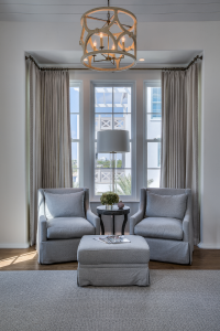 30A Florida beach house master bedroom with sitting area