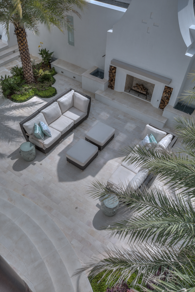 30A beach house outdoor living room from above